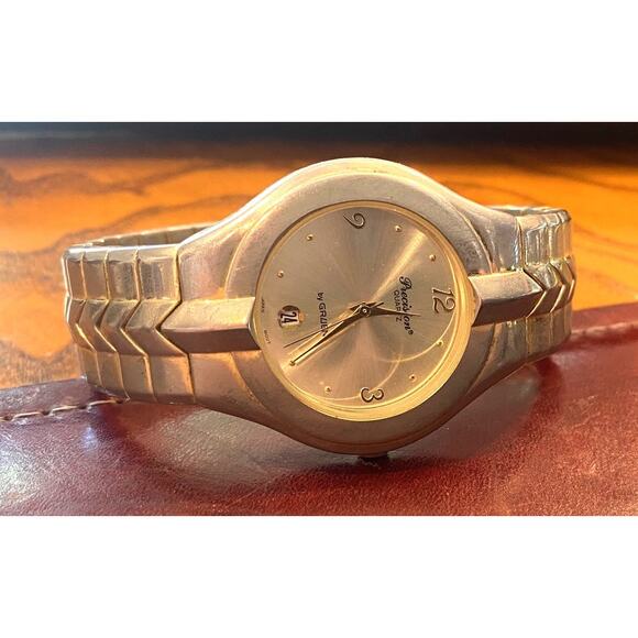 Men's Light Gold Tone Precision by Gruen Watch, GP5038, Date Window - Picture 2 of 4